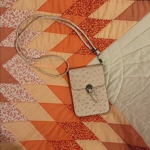 Nude Faux Animal Skin Crossbody Bag